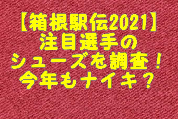 箱根駅伝21 注目選手のシューズを調査 今年もナイキ Gix Sblog